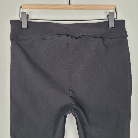 Soft Surroundings Crop Pull On Pants Crochet Trim Stretch Black Size PM Petite - Picture 5 of 9